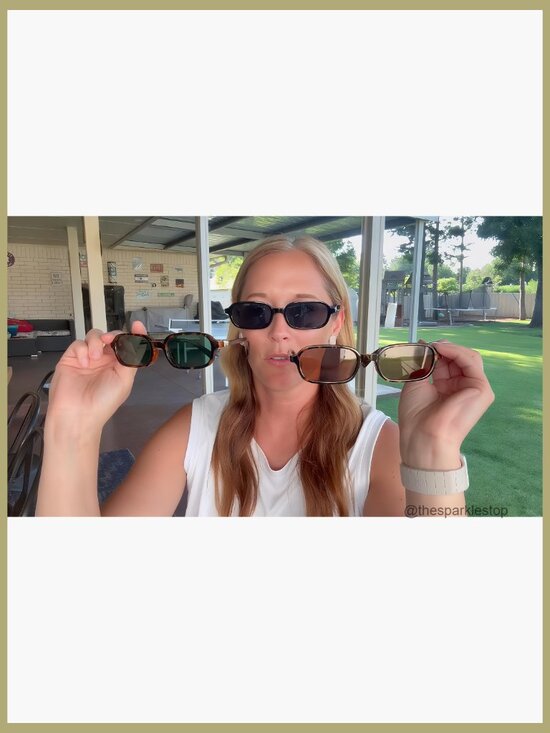 Rectangle Retro Sunglasses Women Men Small Square Frame 90s Style Sunnies UV400 main image 7
